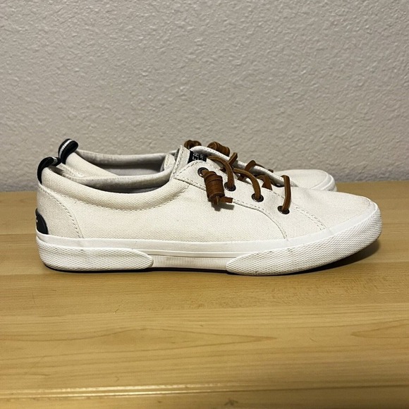 Sperry Crest Vibe  Womens Size 8 Canvas Platform White Sneakers - Picture 6 of 8